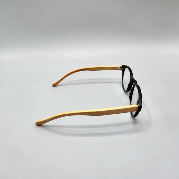 Derek Cardigan 7038 Matte Black Eyeglass Frames Bamboo Arms 48-21-145 140mm - Picture 8 of 12